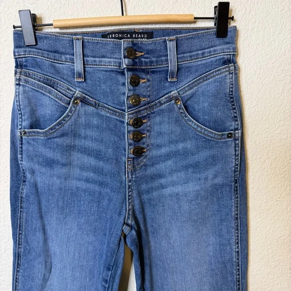 Veronica Beard Ryleigh High Rise with Front Yoke Jeans in Laguna Womens Size 26 - Picture 4 of 8